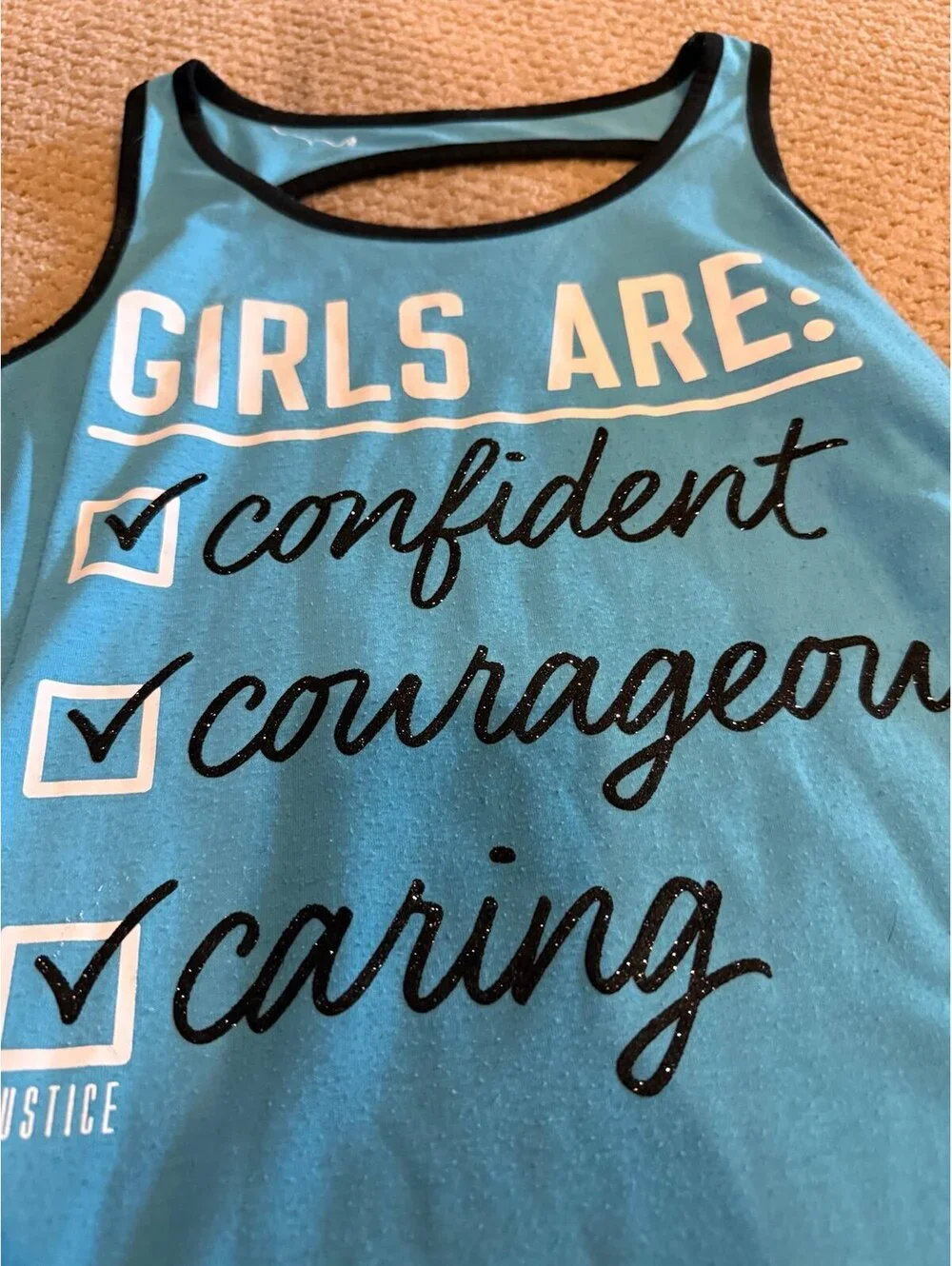 Justice size 16 blue tank top girls